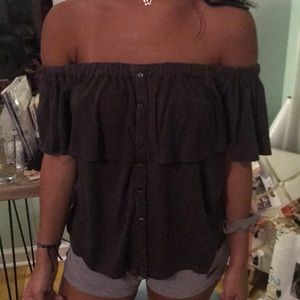 off the should ruffle top